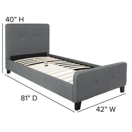 Flash Furniture Platform Bed, Tribeca, Twin, Dark Gray HG-29-GG